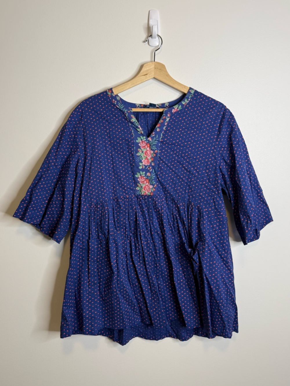 April Cornell | Floral Blouse | blue | Size XL